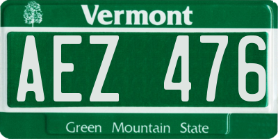 VT license plate AEZ476