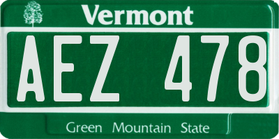 VT license plate AEZ478