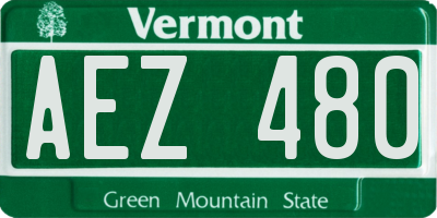 VT license plate AEZ480