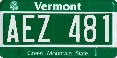 VT license plate AEZ481