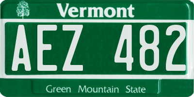 VT license plate AEZ482