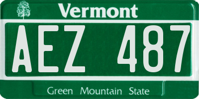 VT license plate AEZ487