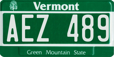VT license plate AEZ489