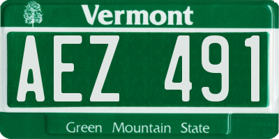 VT license plate AEZ491