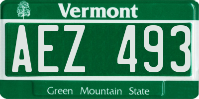 VT license plate AEZ493