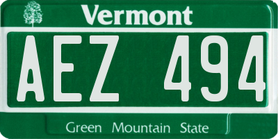 VT license plate AEZ494