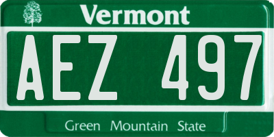 VT license plate AEZ497