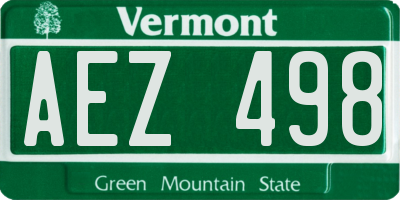 VT license plate AEZ498