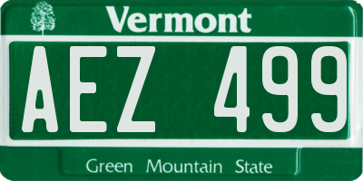 VT license plate AEZ499