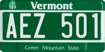 VT license plate AEZ501