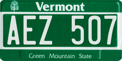 VT license plate AEZ507