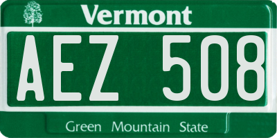 VT license plate AEZ508