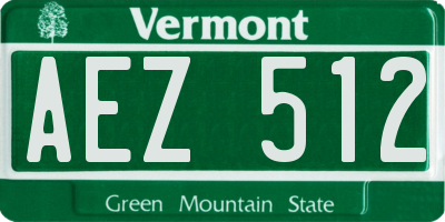 VT license plate AEZ512