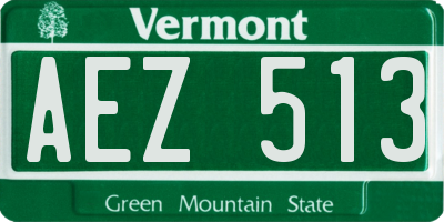 VT license plate AEZ513