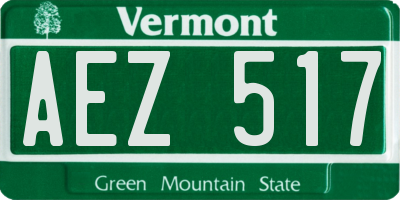 VT license plate AEZ517