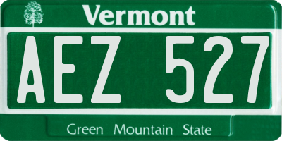 VT license plate AEZ527
