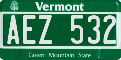 VT license plate AEZ532
