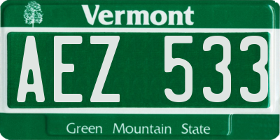 VT license plate AEZ533