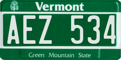 VT license plate AEZ534