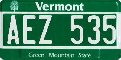 VT license plate AEZ535