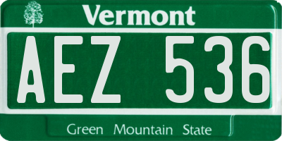 VT license plate AEZ536