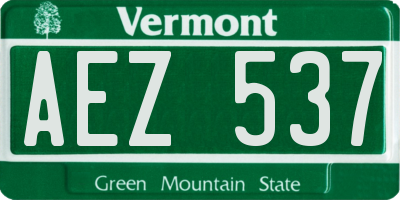 VT license plate AEZ537