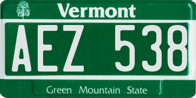 VT license plate AEZ538