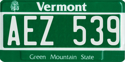 VT license plate AEZ539