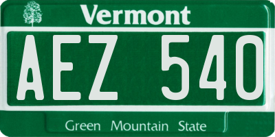 VT license plate AEZ540