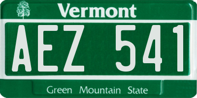 VT license plate AEZ541