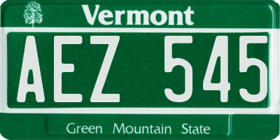VT license plate AEZ545