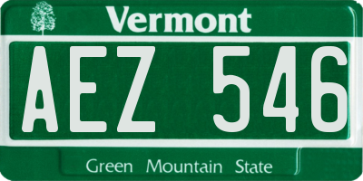 VT license plate AEZ546