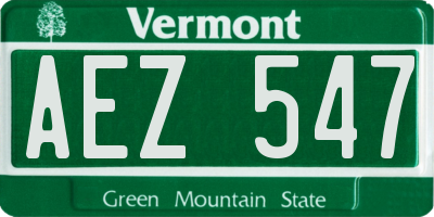 VT license plate AEZ547