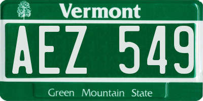 VT license plate AEZ549