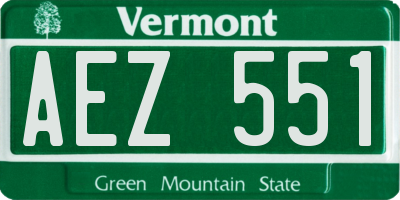 VT license plate AEZ551