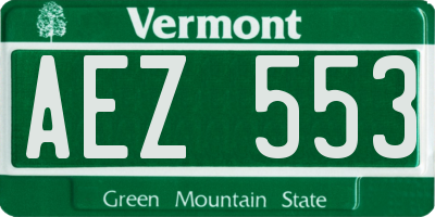 VT license plate AEZ553