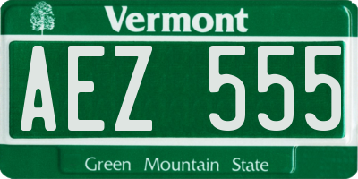 VT license plate AEZ555