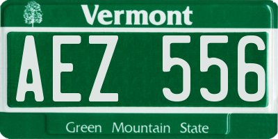 VT license plate AEZ556