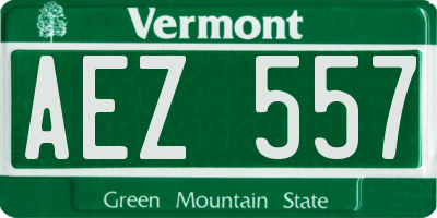 VT license plate AEZ557