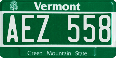 VT license plate AEZ558