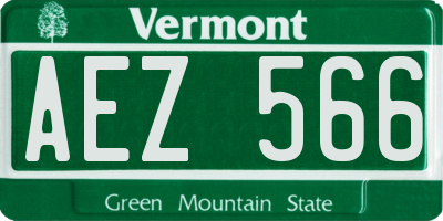 VT license plate AEZ566