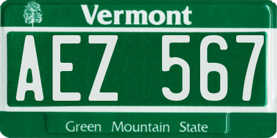 VT license plate AEZ567