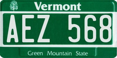 VT license plate AEZ568