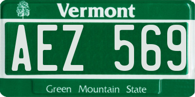 VT license plate AEZ569