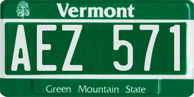 VT license plate AEZ571