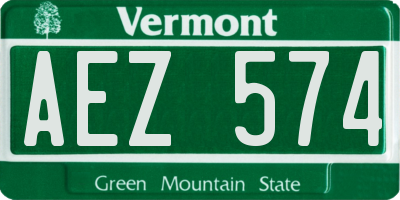 VT license plate AEZ574