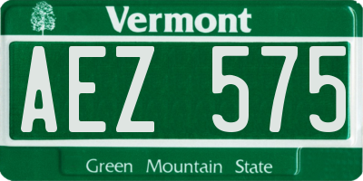 VT license plate AEZ575