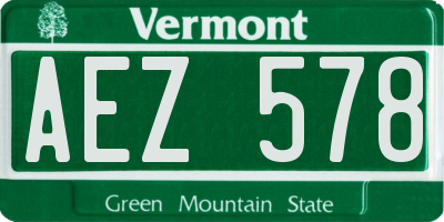 VT license plate AEZ578