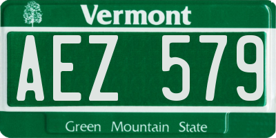 VT license plate AEZ579