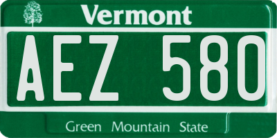 VT license plate AEZ580